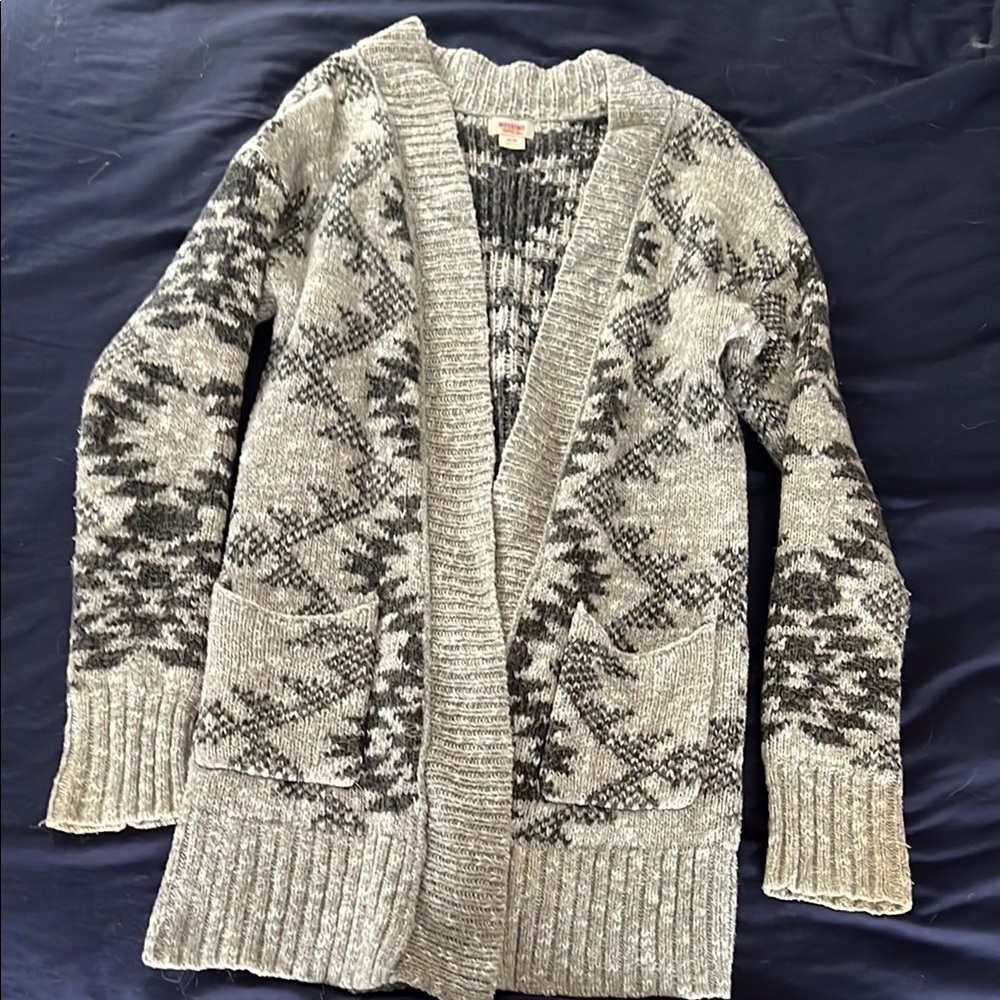 Mossimo Supply Co Gray and Black Cardigan Sweater